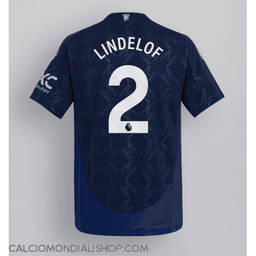 Maglie da calcio Manchester United Victor Lindelof #2 Seconda Maglia 2024-25 Manica Corta